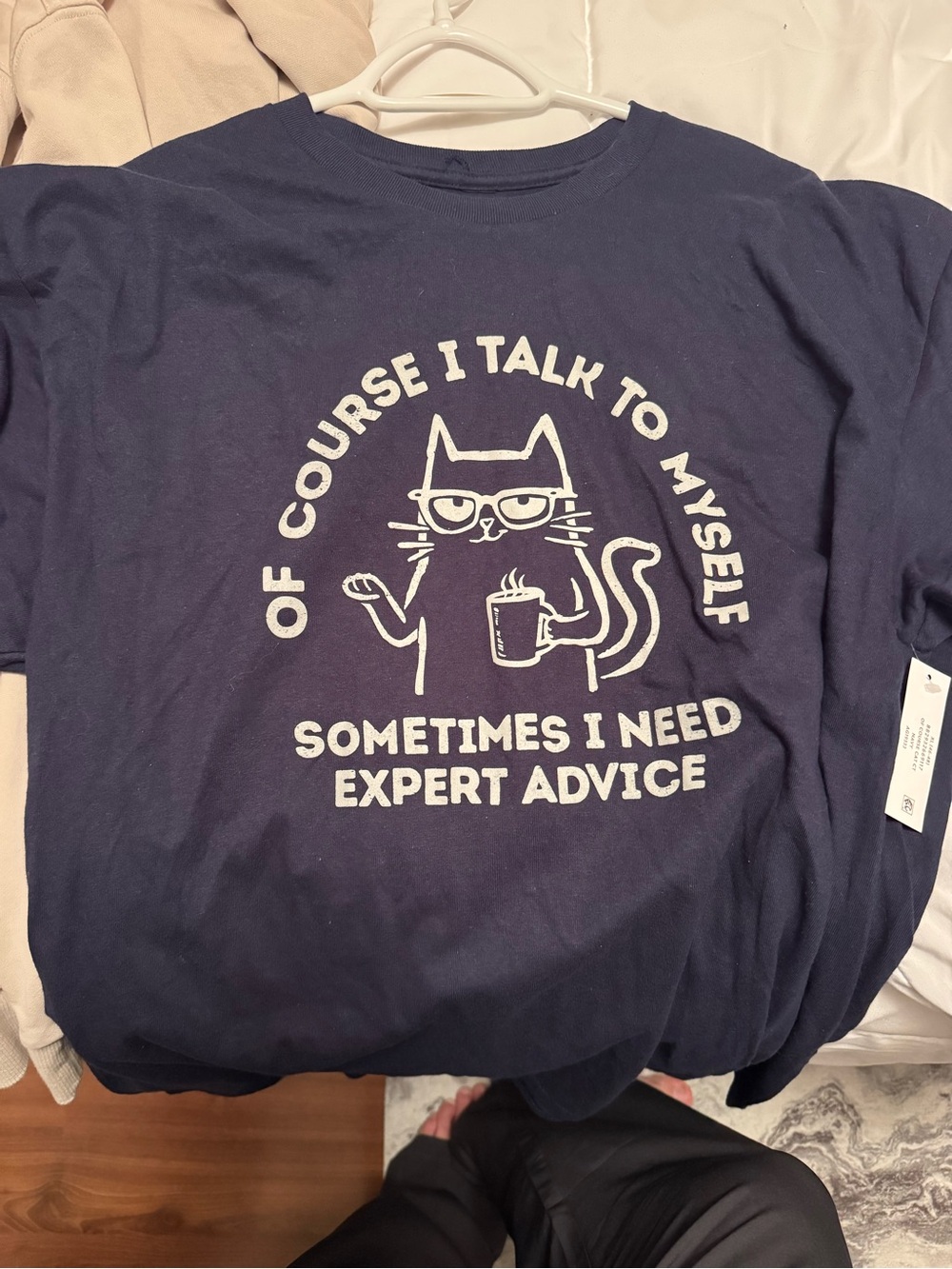 Old Navy Navy Cat Graphic Tee with White Print